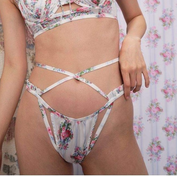 Nwt For Love & Lemons Lailah High Waist Thong Panty